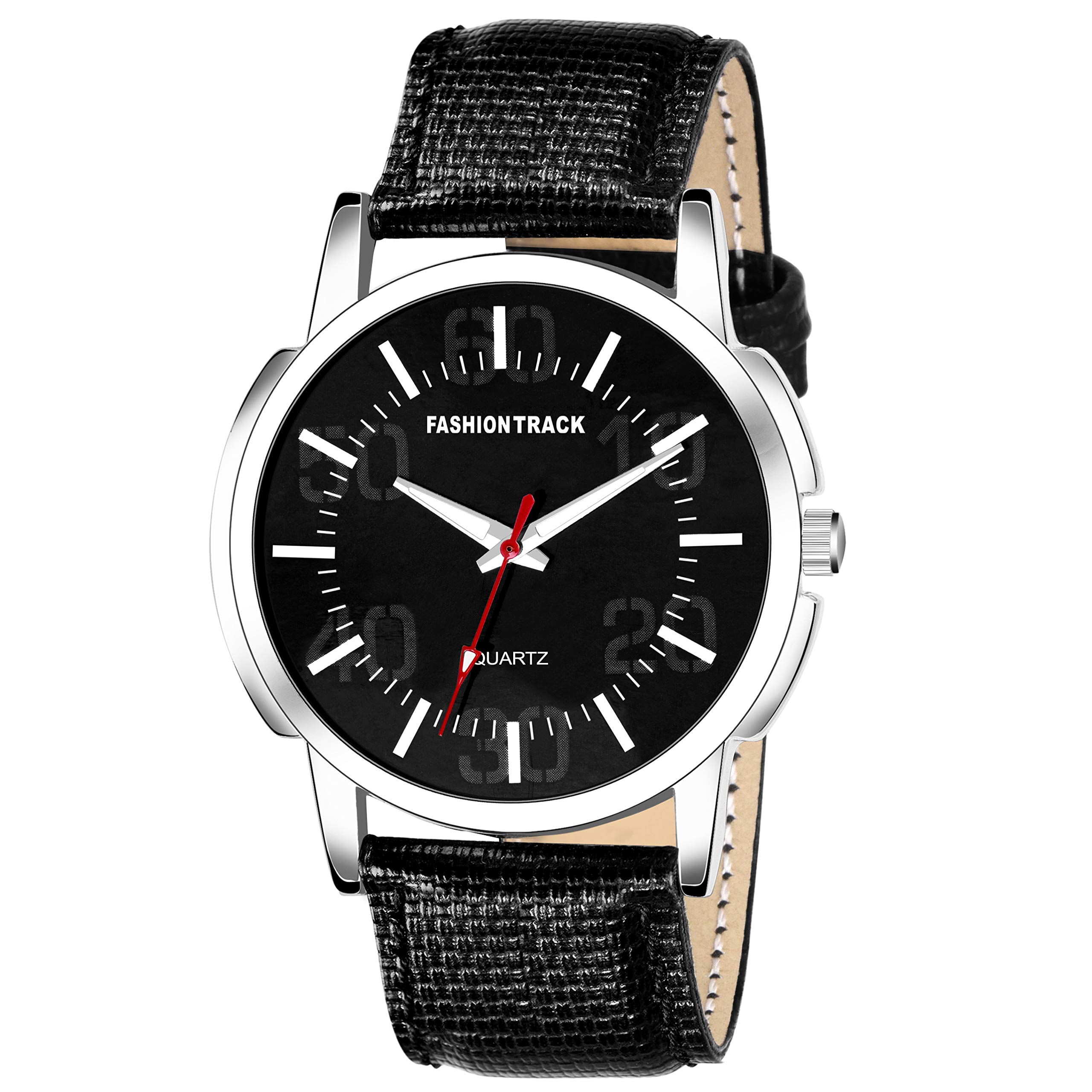 OPTIMA Fashion Track Watch Mens Fashion Water Resistant Sports Analogue Quartz Stainless Steel Leather Watches Mens Bracelet (Black) (B0823X7WFH) Amazon Price History, Amazon Price Tracker