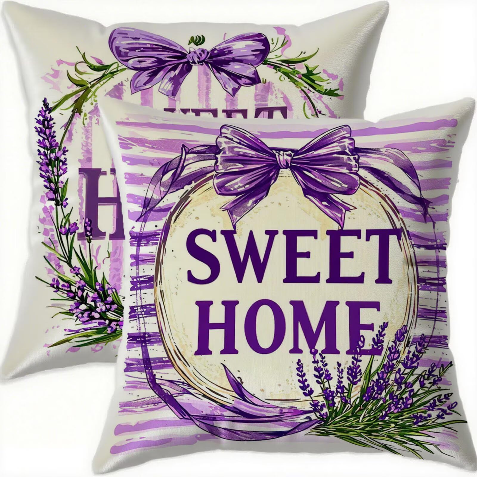 Housse coussin 55x55cm anti tache velours violet imperméable salon