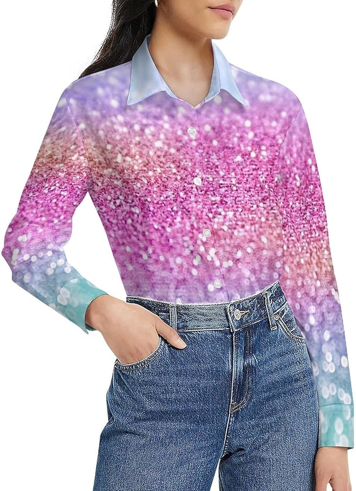 glitter rainbow top