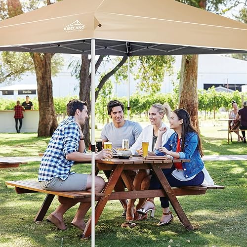 Miniatura 4 de Tienda de campaña desplegable de 10 x 10 pulgadas, toldo instantáneo para exteriores para fiestas con bolsa con ruedas (marrón)