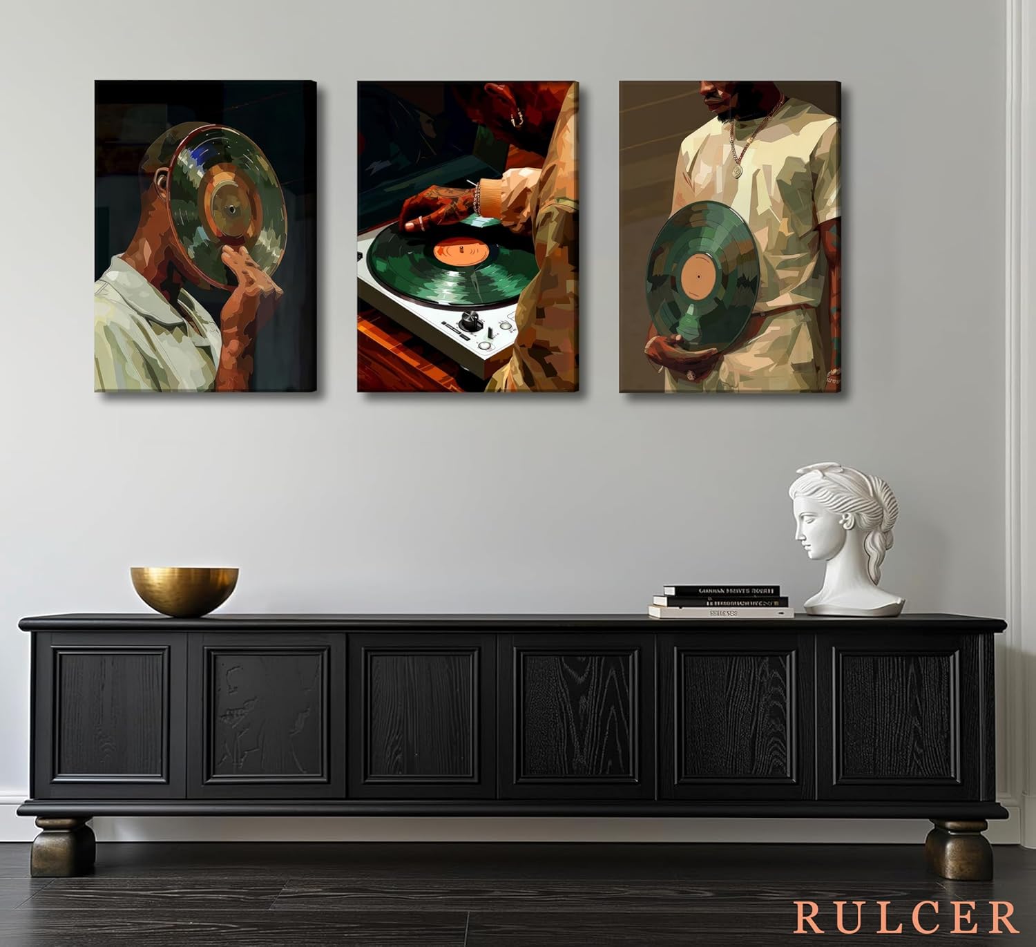 Black Men Canvas Wall Art African American Black Man DJ painting pictures wall decor Fashion Male Hip Hop Music Modern Poster Prints for Living Room Bedroom Dorm DJ Studio Apartment Home decoration - Image 6