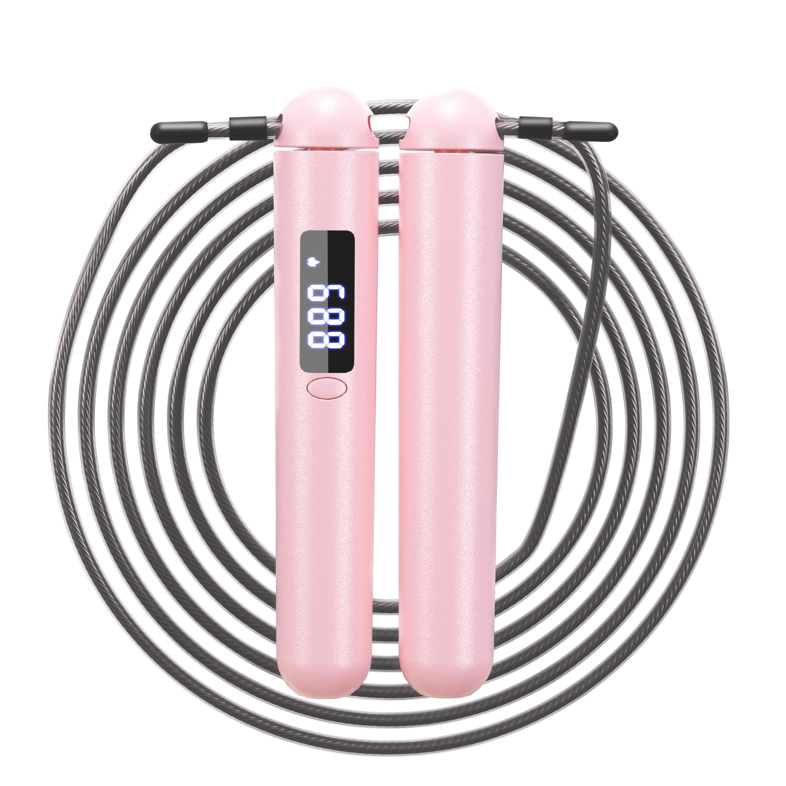 ACHDOFITS Smart Skipping Rope for Women – Calorie Counter That Helps You Lose Weight | 4 Modes from Beginner to HIIT | Smooth Steel Wire, No Cutting, Type-C | Home Cardio Workout