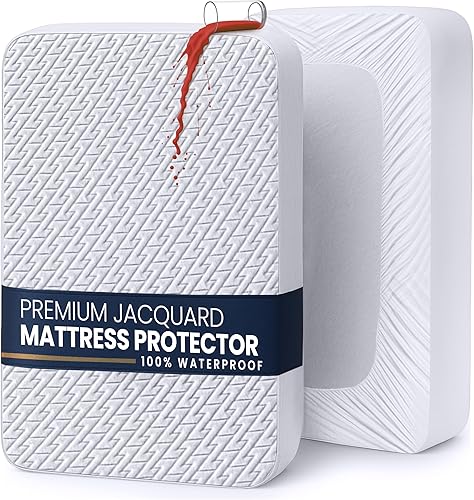 Utopia Bedding Protector de colchón impermeable tamaño individual, funda de colchón de tela suave 3D de alta calidad, se adapta a 15 pulgadas de