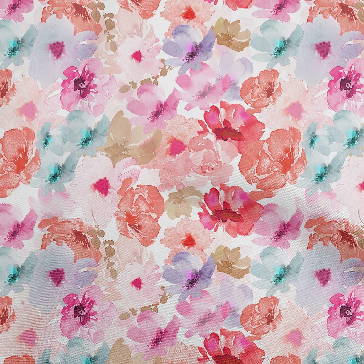 oneOone Cotton Jersey Yellow Fabric Watercolor Floral Quilting Supplies Print Sewing Fabric by The Yard 58 Inch Wide