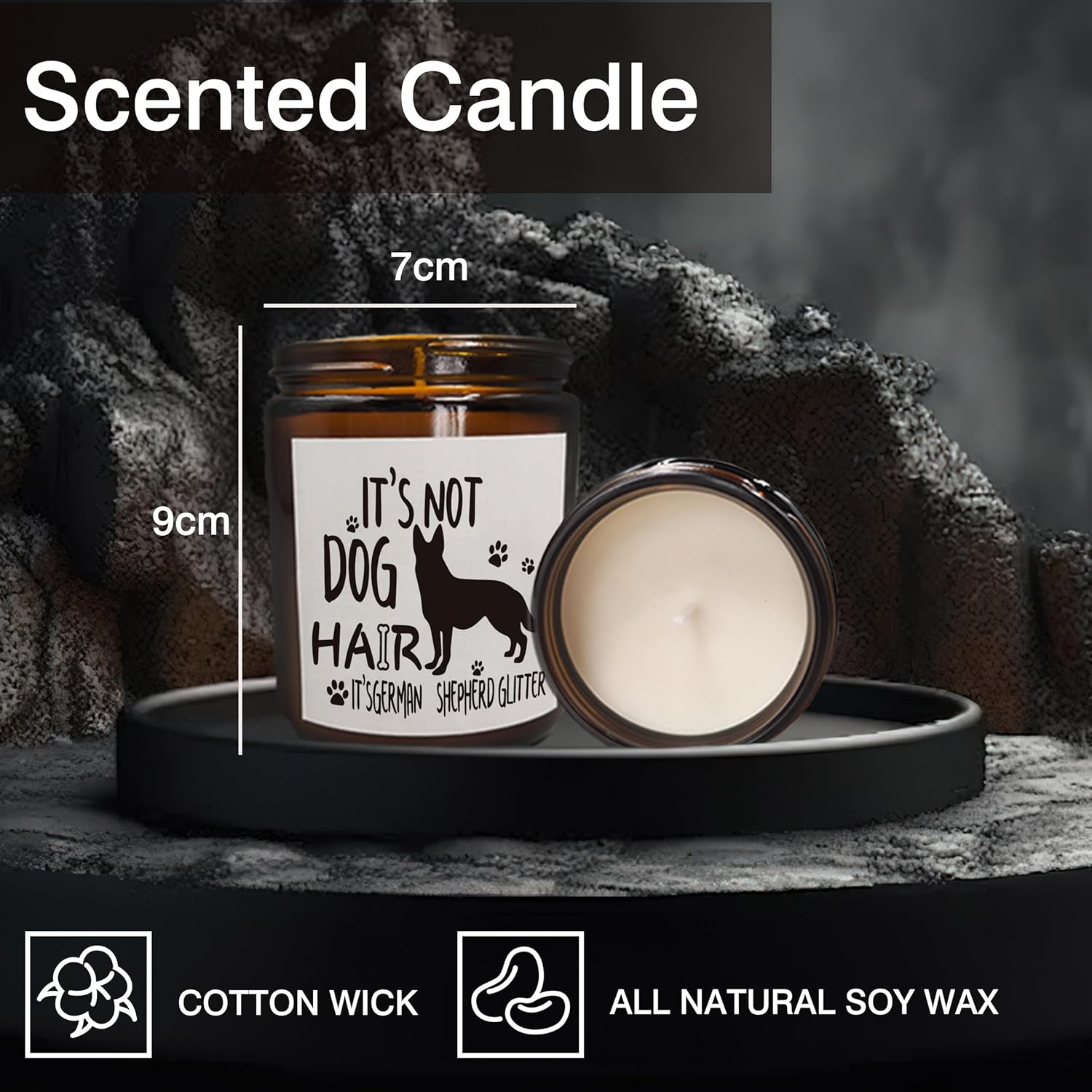 Mancheng-zi German Shepherd Candle - Glitter Scented Dog Gifts for Women, Men & Owners - Image 5