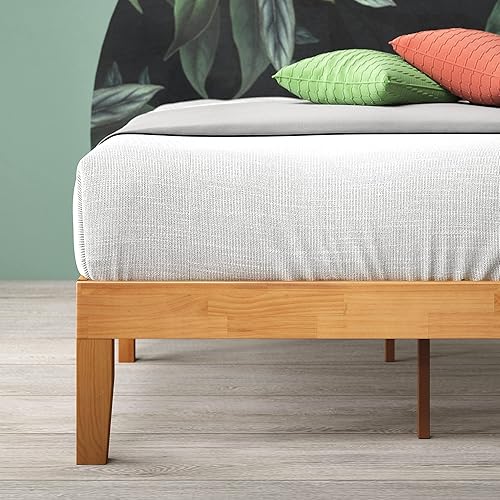 Miniatura 15 de ZINUS Alexia - Base de cama con plataforma de madera, base de madera maciza, no necesita somier, soporte de listones de madera, fácil montaje, pino