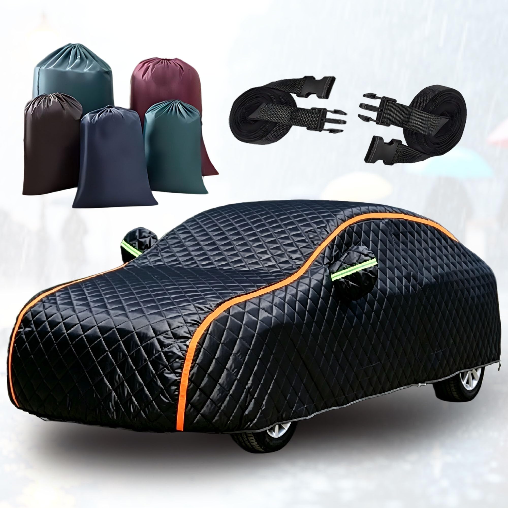 Telo Copriauto Antigrandine Imbottito per Lan d Rove r Range Rover Velar 2017-2024,Invernale Telo Copriauto Impermeabile Esterno Per Auto Esterno Traspirante Copertura Completo Antipolvere UV