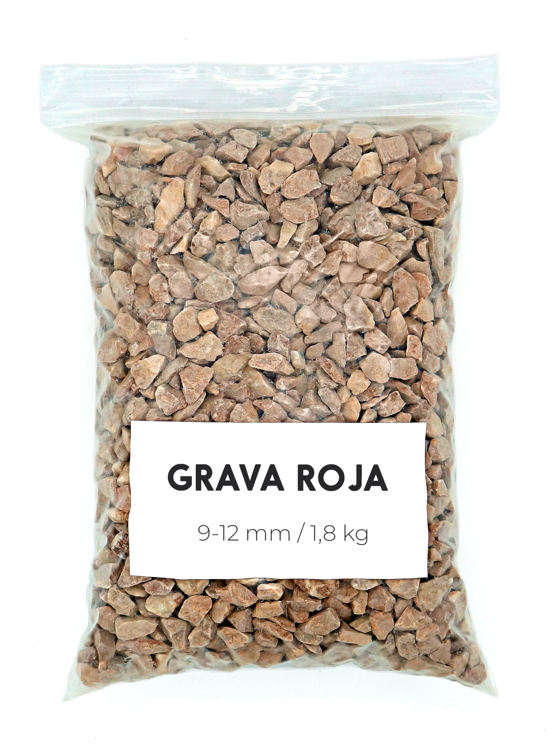 Landare Grava Roja 1,8kg - Piedras Decorativas - Grava Acuario - Piedras Decorativas para Jarrones - Piedras Acuario y Peceras - Piedras para Macetas - Grava Jardin (9-12 mm)
