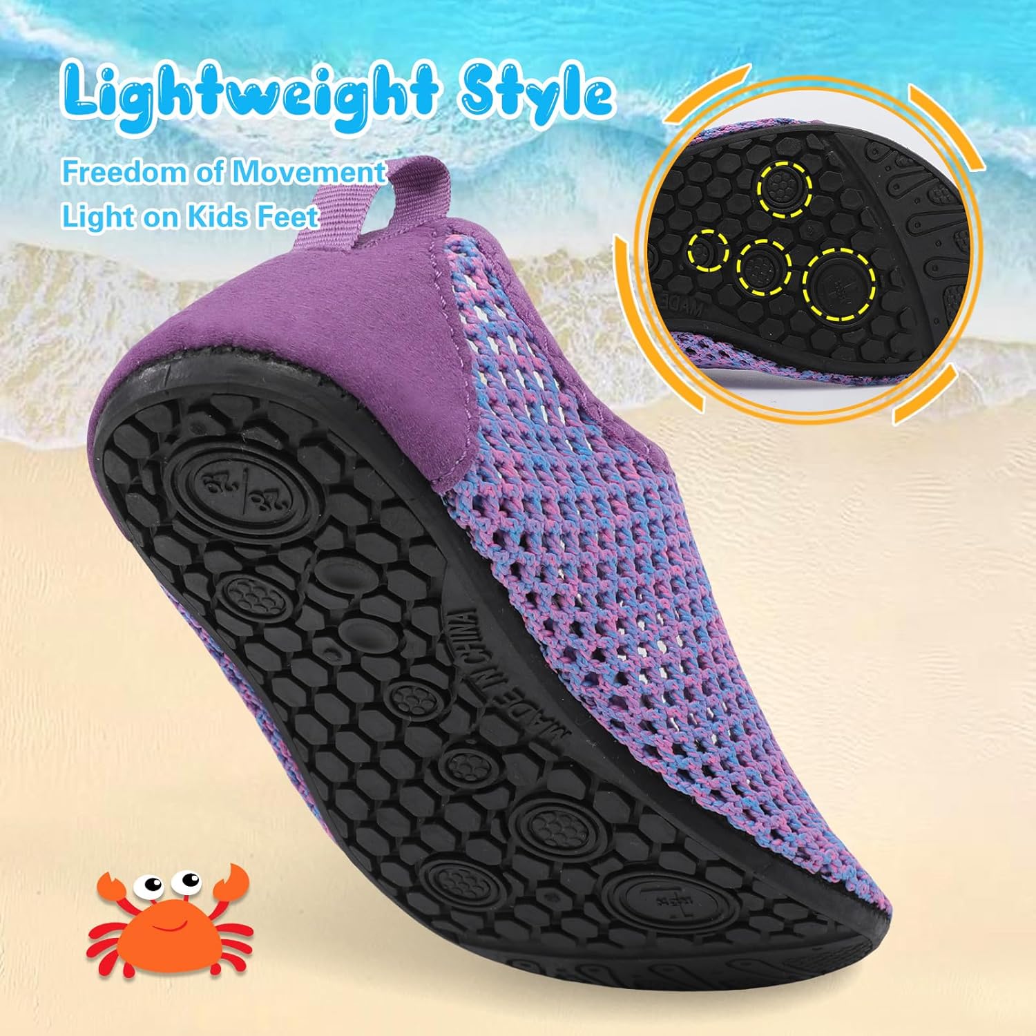 Besroad Kids Water Shoes Girls Boys Quick Dry Aqua Socks Barefoot Non Slip Beach Swim Surf Shoes - Image 7