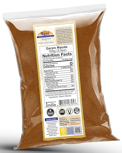 Vista 72 de Rani Garam Masala Mezcla de 11 especias indias de 3.5 onzas (3.53 oz) Caja de especias ~ Todo natural, sin sal Vegano Sin colores Apto