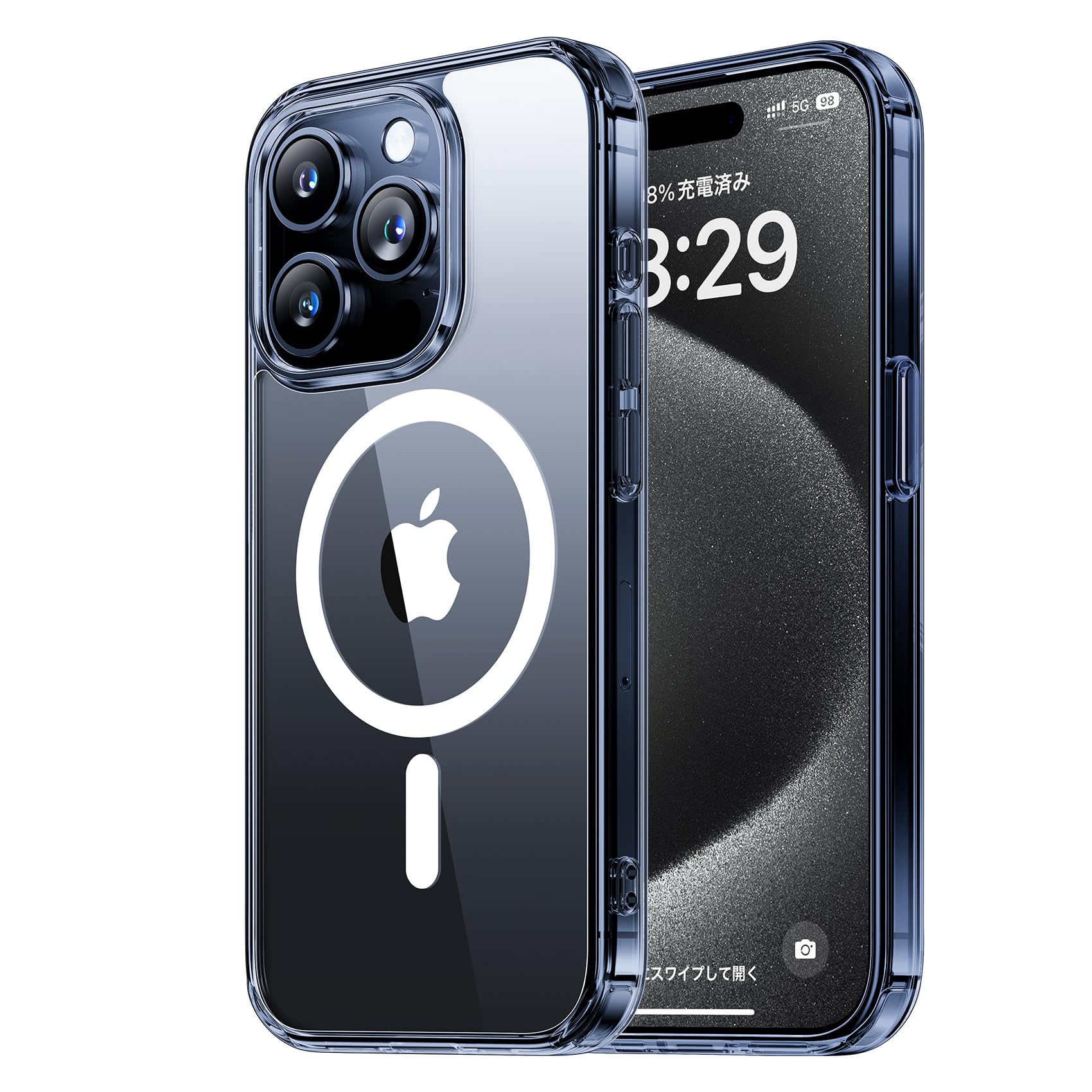 iPhone15Pro 用 ケース 6.1インチ クリアブルー iPhone 15 Pro 用 】ケース 6.1インチ クリア×ブルー の通販 by