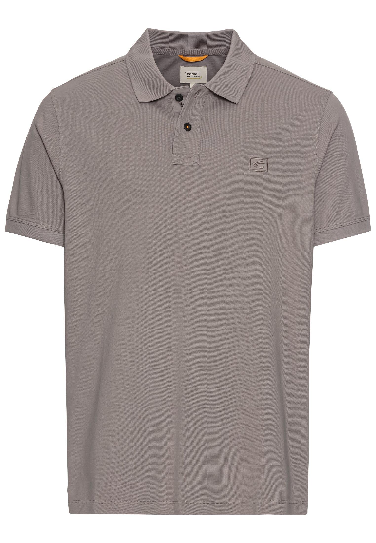 camel active Men's Half Sleeve Pure Cotton Polo Shirt, Stone Grey, XL