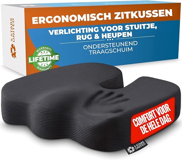 5 STARS UNITED Memory Foam Zitkussen ergonomisch voor bureaustoelen
