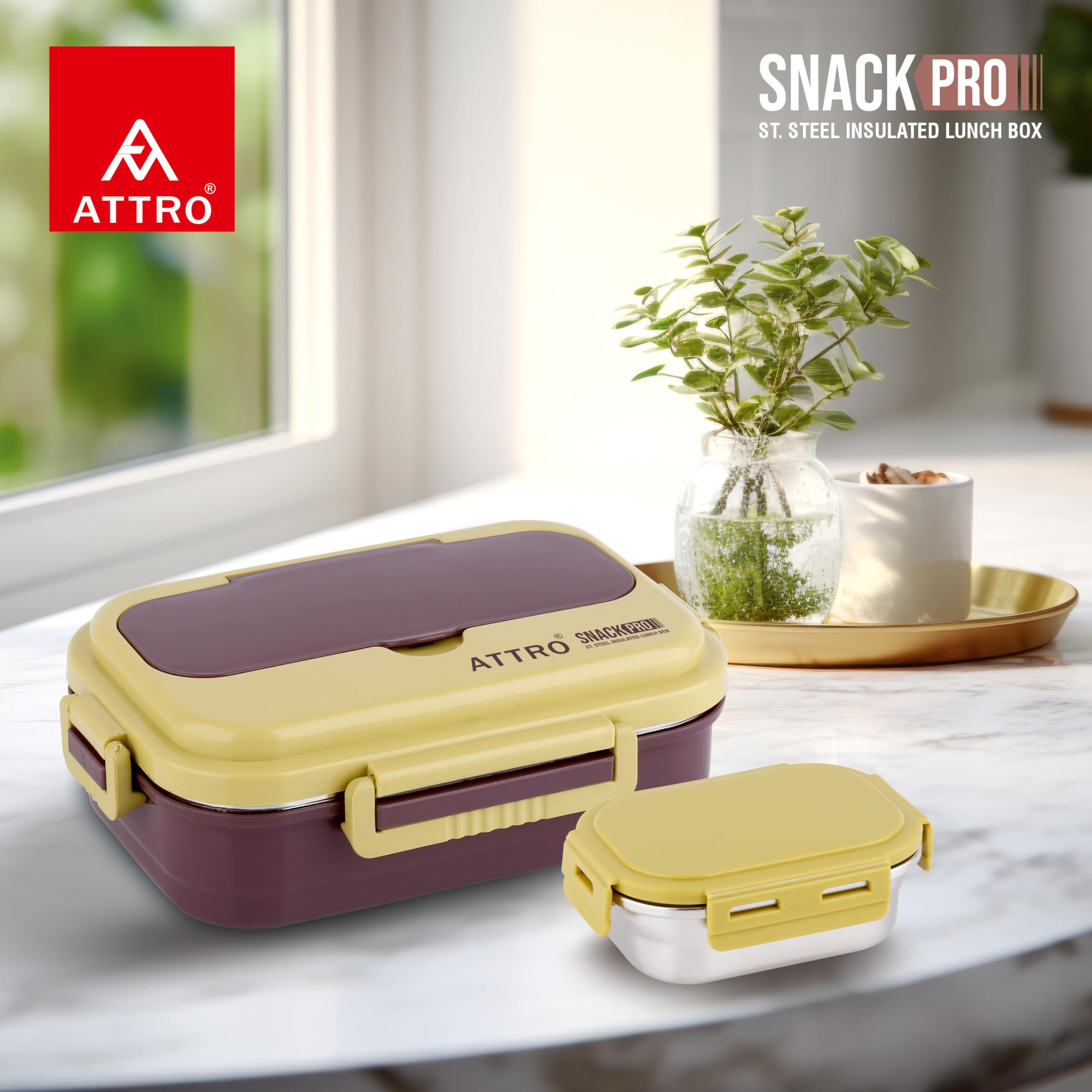 ATTRO SnackPro Lunch Box - Insulated & Leakproof -5
