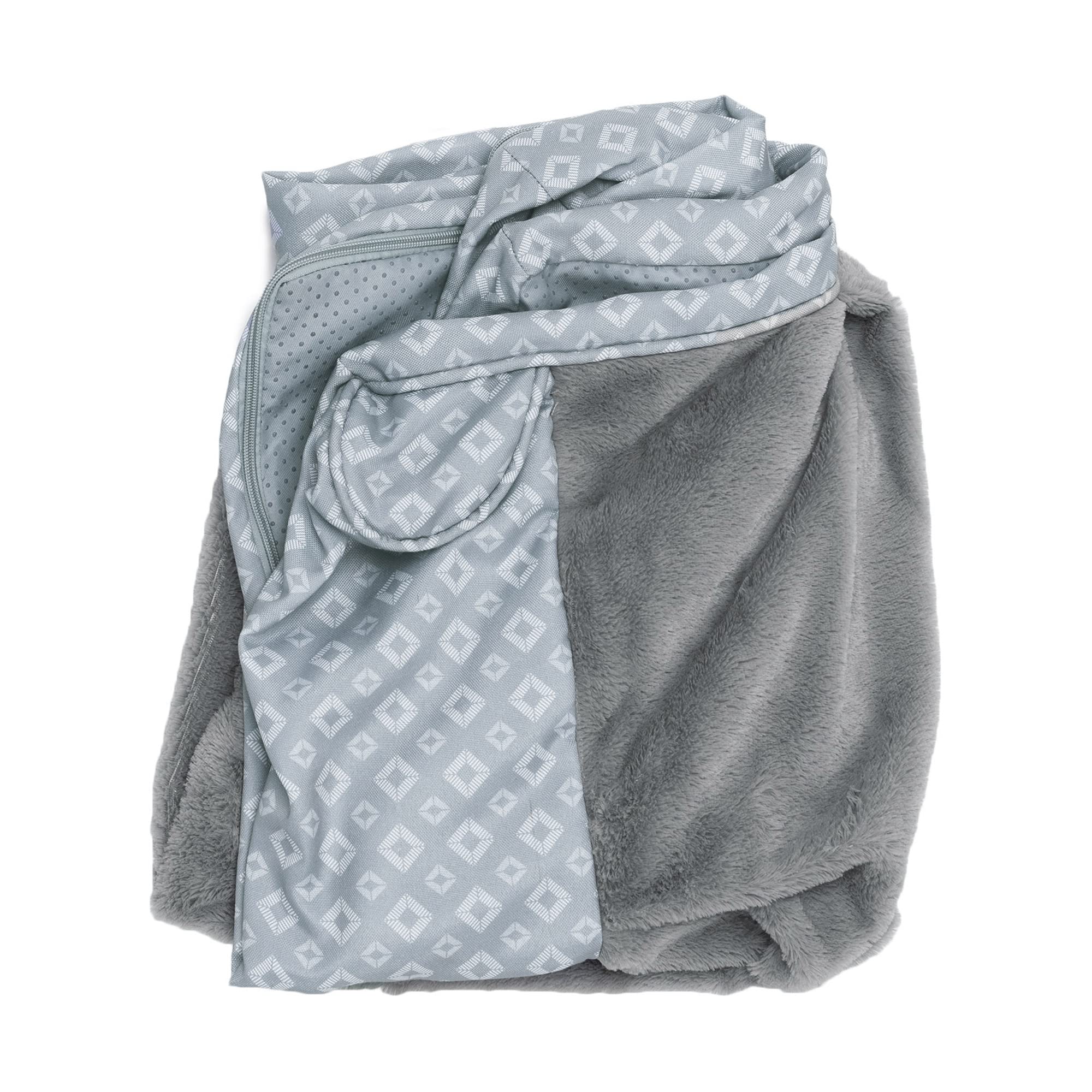 FurHaven Plush & Diamond Print Nest Top Sofa-Style Dog Bed Replacement Cover - Gray, Large