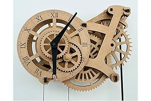 DIY Wooden Gear Wall Clock Kit: ABONG Crossingham Mechanical Wood Clock Model Puzzle
