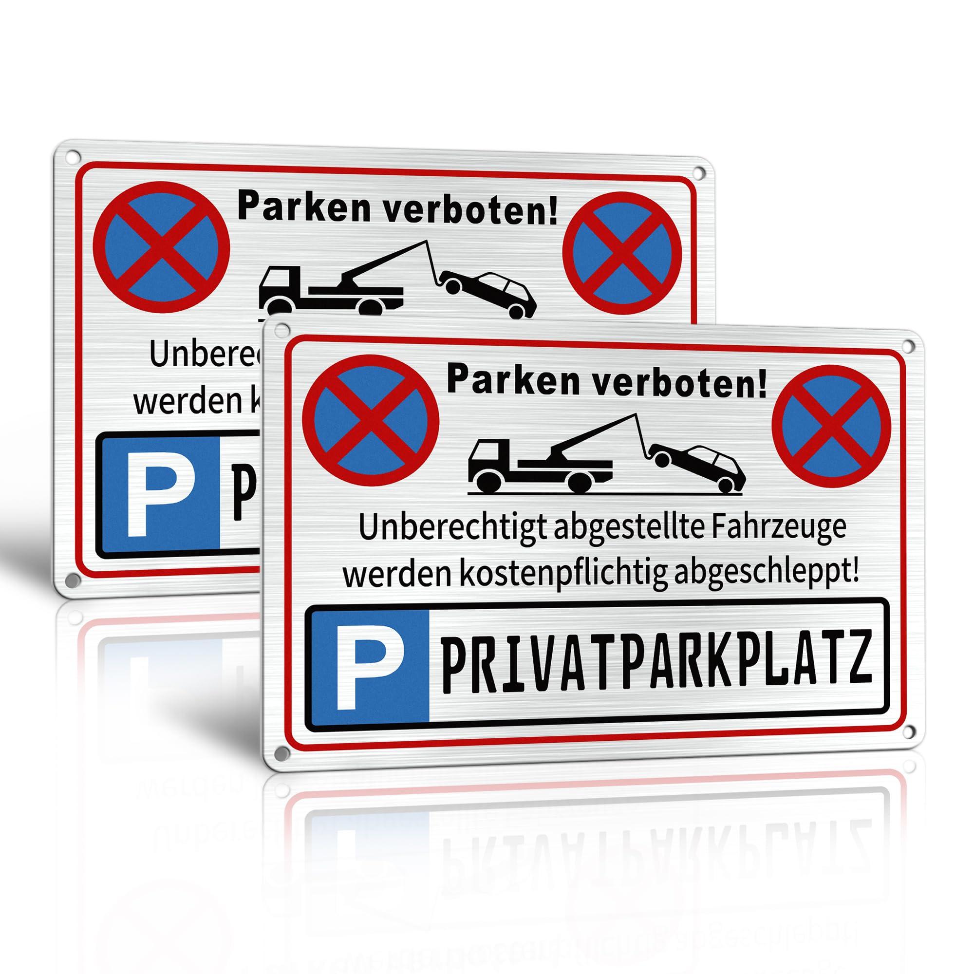 TAKULA Privatparkplatz Schild - Parken Verboten Privatgrundstück, Parkverbotsschild Privatparkplatz Parken Verboten Privatgrundstück|2 Stück