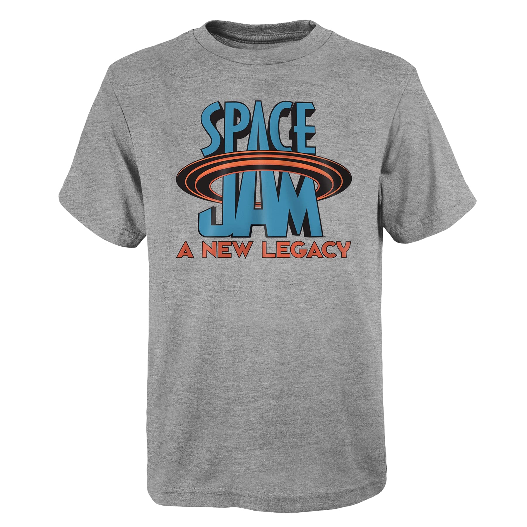 Space Jam 2 A New Legacy T-Shirt Tune Squad Looney Tunes Adult Size NBA Flat Logo, gray, L