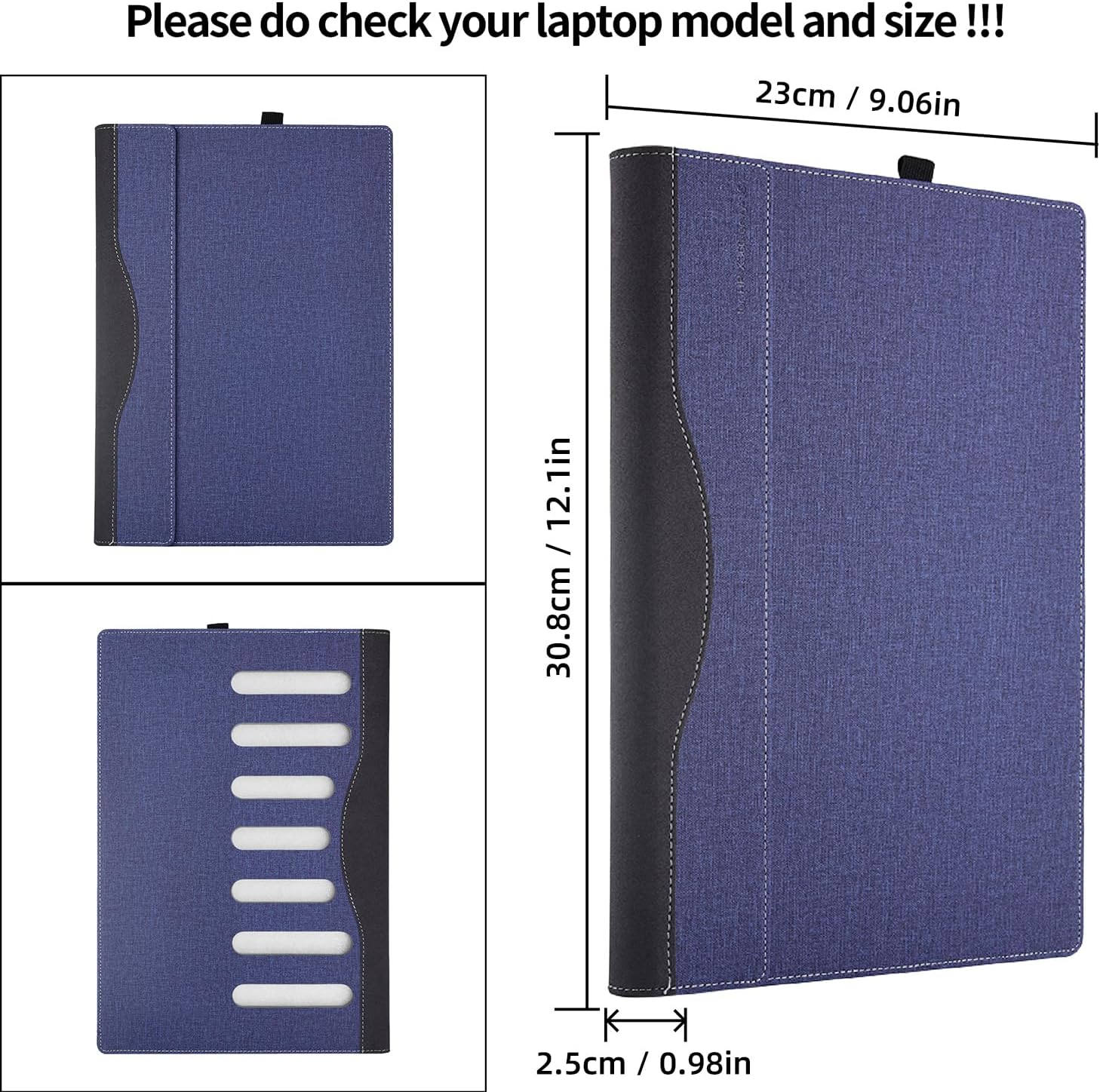 Laptop Case Cover for 2024 Microsoft Surface Laptop 7 13.8 (7th Edition Model: 2036 2107) Detachable Notebook Sleeve Computer Bag Protective PU Shell(Blue, 13.8)