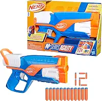 Nerf N Series Agility - Lançador em plástico azul e laranja com 12 dardos Nerf N1 (compatíveis apenas com lançadores N Series), para crianças a partir de 8 anos
