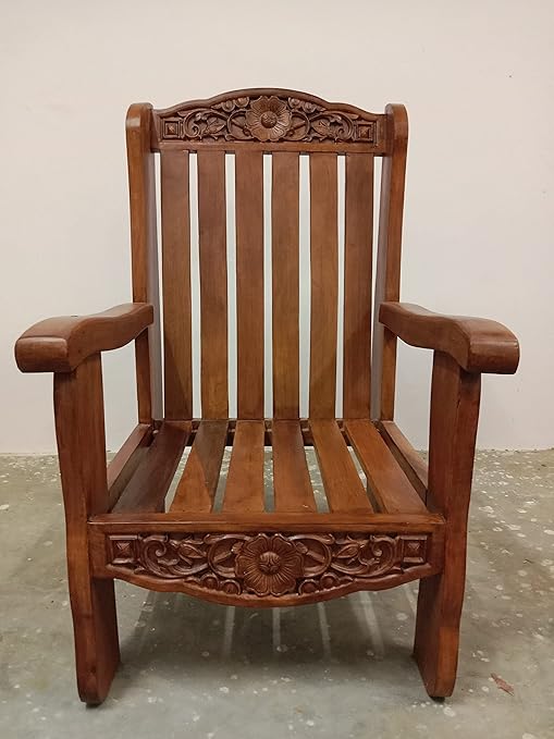 Chettinad Wooden Chair Arm Wooden Chettinad Chair for Your Living Room