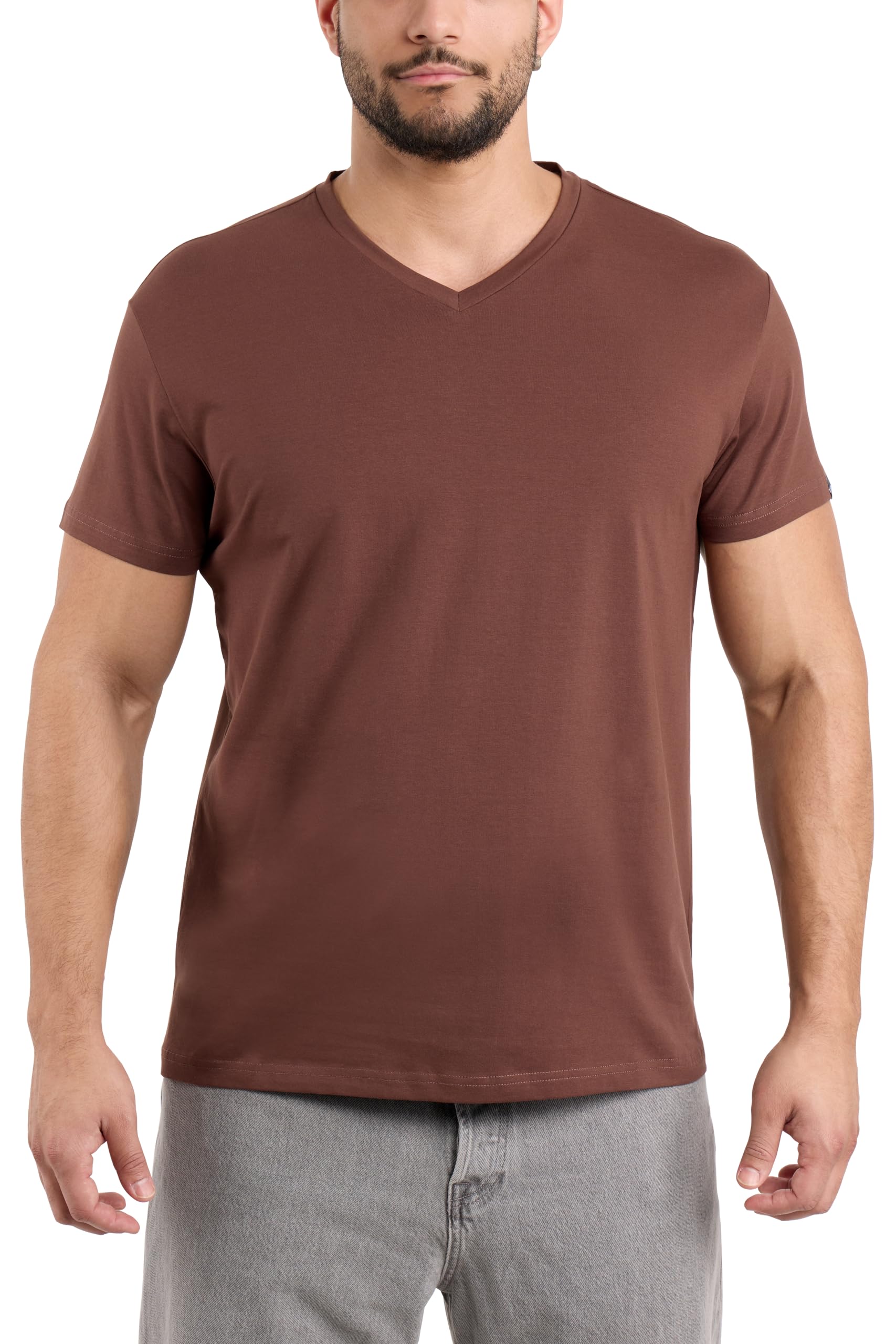 X RAY Men's V-Neck T-Shirts, Soft Cotton Short Sleeve Casual Slim Fit V Neck T Shirts for Men