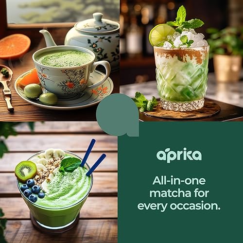 Miniatura 5 de AprikaLife Paquete de polvo de té verde matcha y hojicha orgánico – 100 g/3.5 oz cada uno, cafeína media, sin azúcar, vegetariano, origen japonés