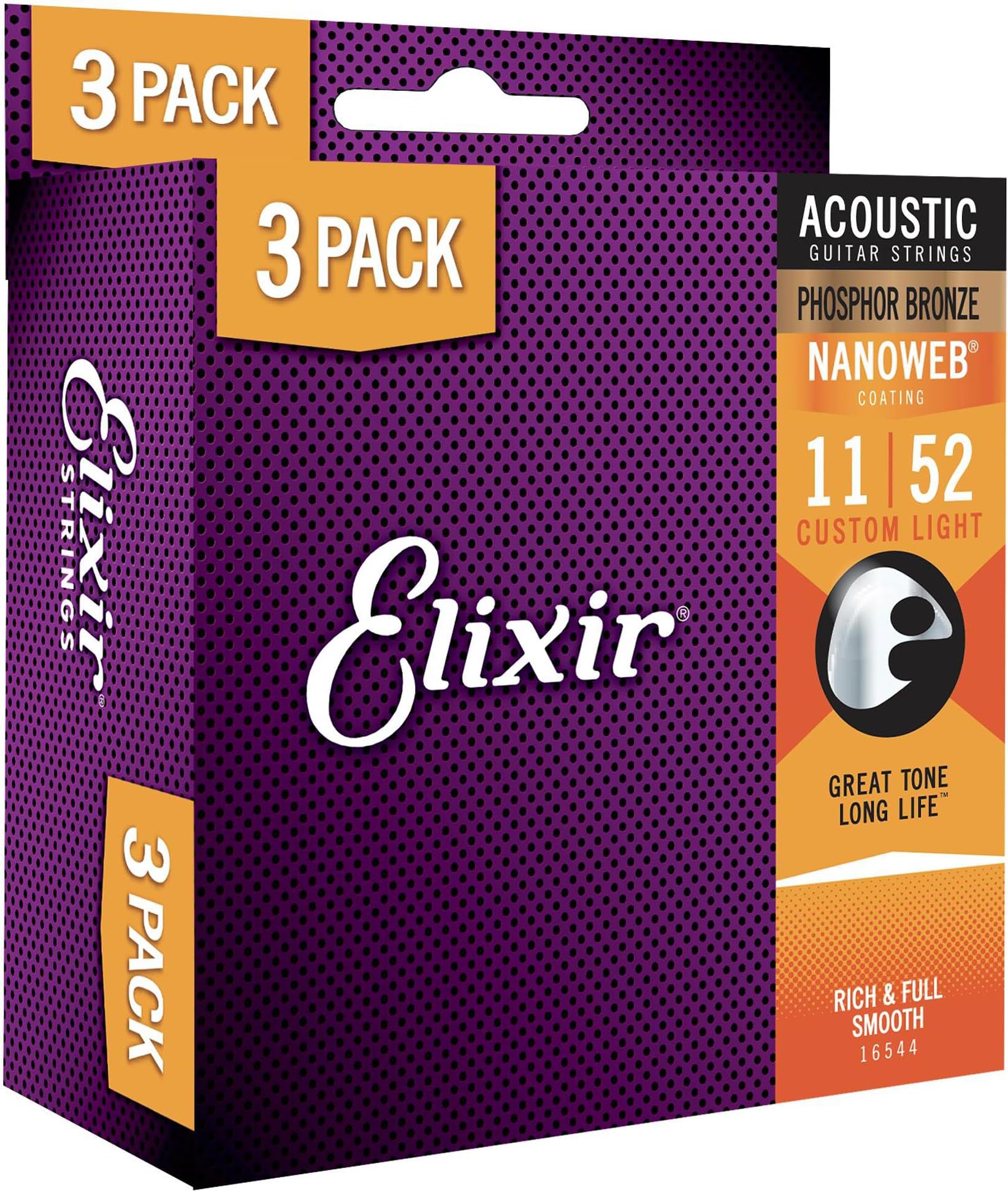 Elixir Strings, Acoustic Guitar Strings, Phosphor Bronze