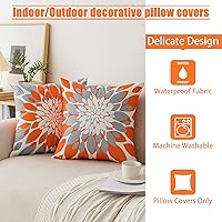 Vista 51 de Qahing Paquete de 4 fundas de almohada impermeables para exteriores de 16 x 16 pulgadas, fundas decorativas cuadradas de jardín para muebles
