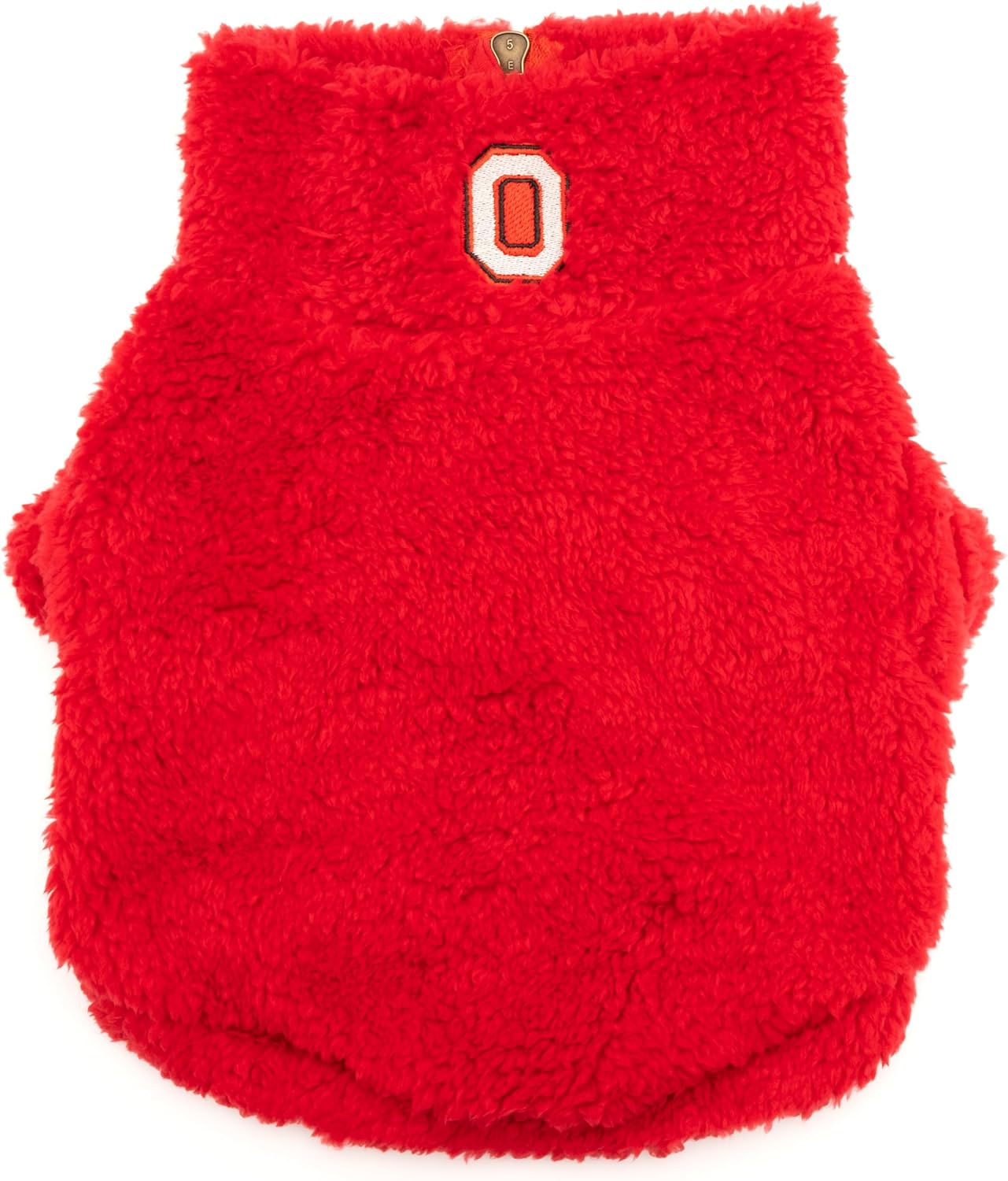 THE WORTHY DOG Ohio State Cable Hoodie Dog Sweater – Warm Acrylic Pullover Pet Sweater with Harness Hole, Red, X-Small