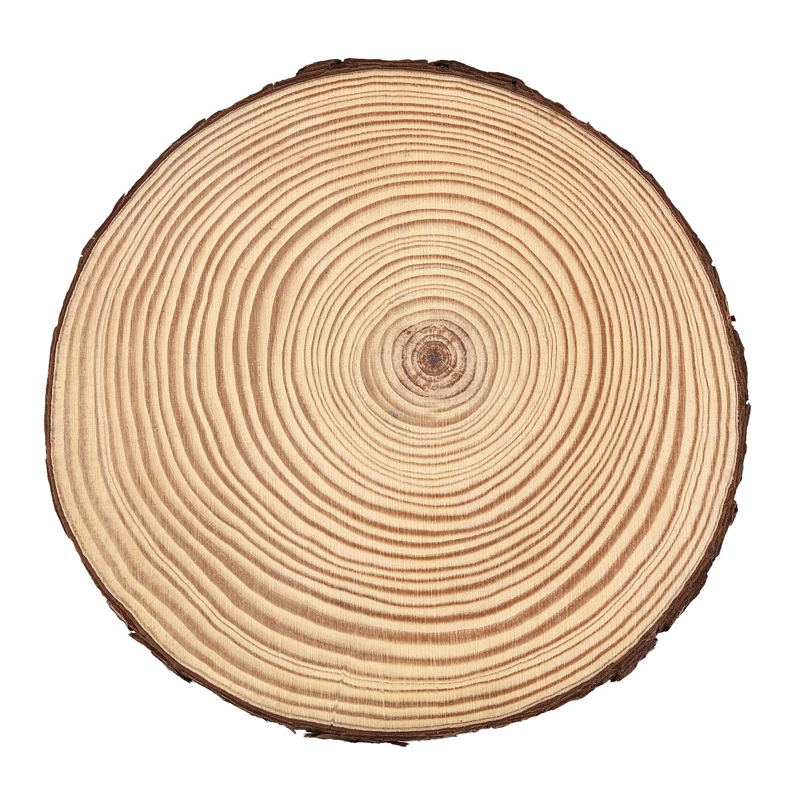 12 fette di legno naturale da 17-18 cm, senza foro, cerchi in legno non finiti per arti, artigianato, fai da te, sottobicchieri, decorazioni, ornamenti natalizi