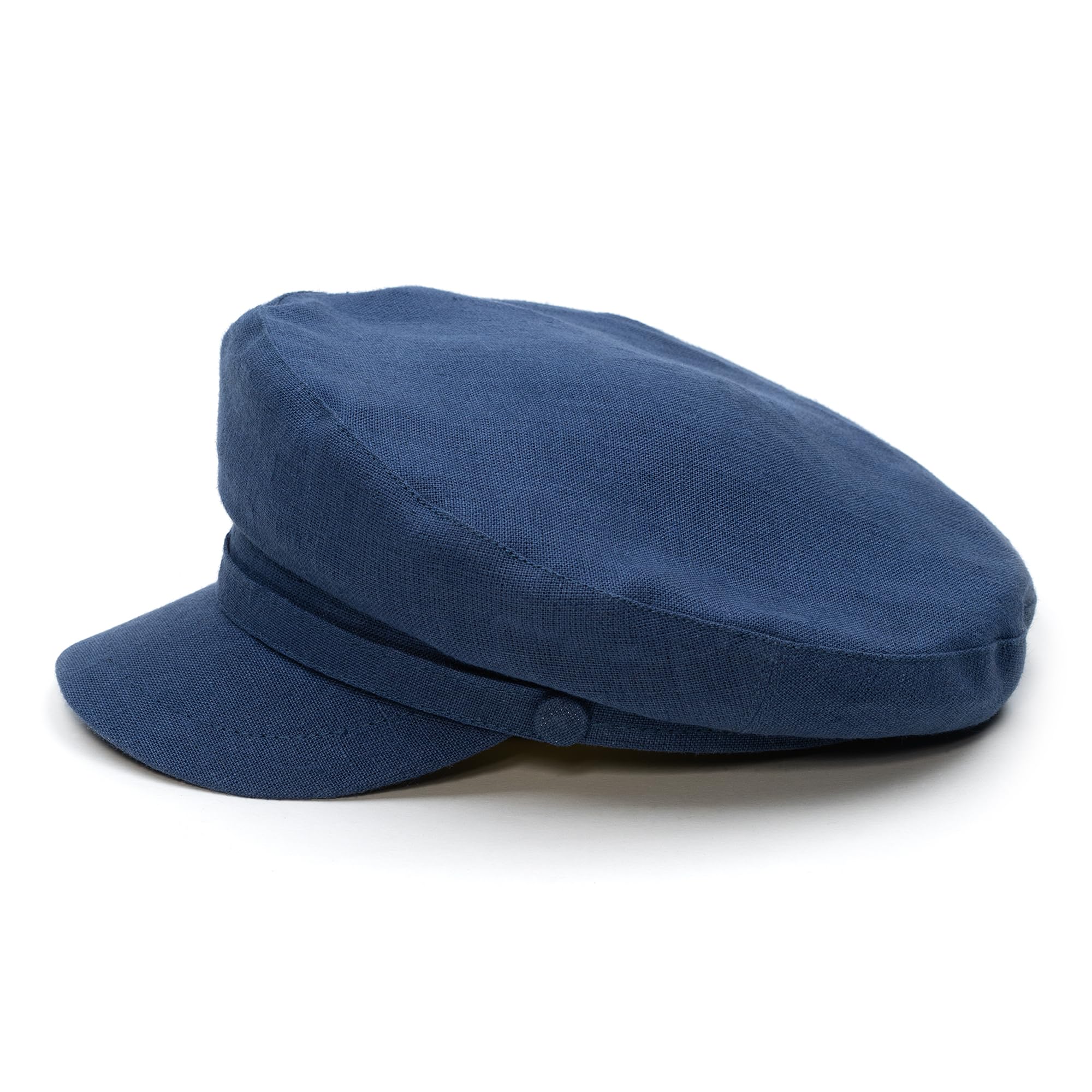 Sterkowski Men's Blue Pireus Cap | 100% Linen Sailor Hat Vintage Barge Mariners Breton Military Greek Fishermans Fiddler Wo Grandad Hats Summer Uk 7