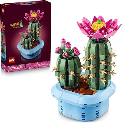 LEGO Botanicals Blühender Kaktus – Set mit Kunstpflanze mit 2 Kakteen & künstlichen Blüten – DIY Deko – Geschenkidee zum Geburtstag für Mädchen ab 9 Jahren & Erwachsene Pflanzenliebhaber – 11509
