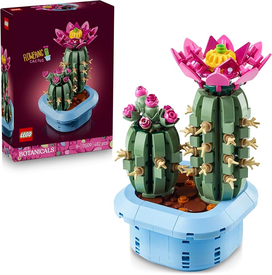 LEGO Botanicals Blühender Kaktus - Set mit Kunstpflanze mit 2 Kakteen & künstlichen Blüten - DIY Dek