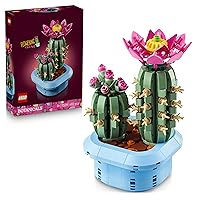 LEGO Botanicals Cactus in Fiore - Pianta Artificiale in Vaso con 2 Cactus e Fiori Finti