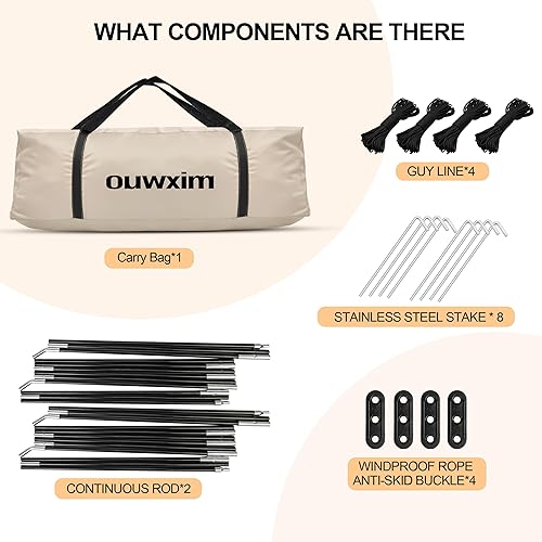 Miniatura 9 de Tienda de campaña de 12 x 12 pies, toldo portátil para 8 a 10 personas y refugio solar instantáneo resistente a los rayos UV, fácil de instalar,