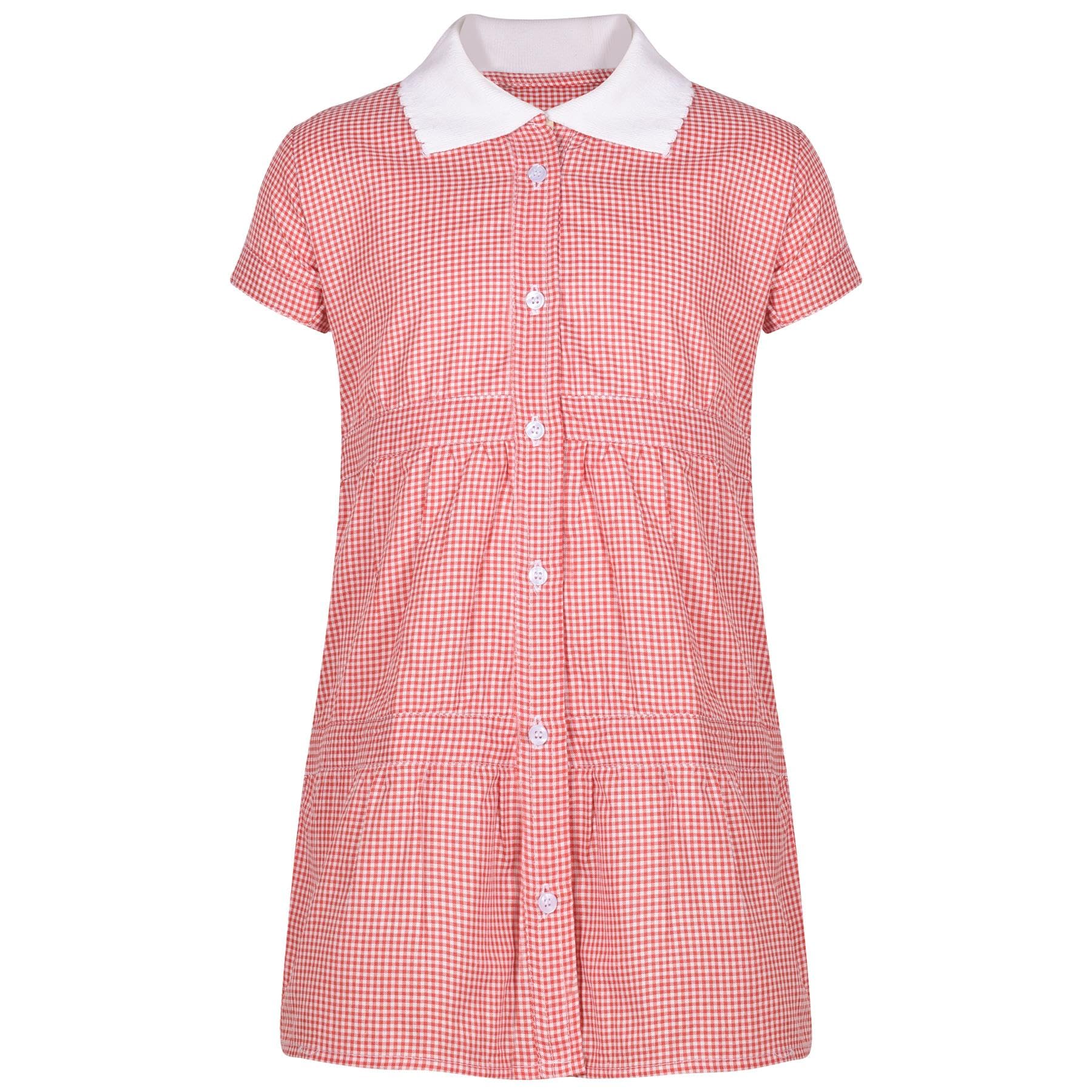 A2z 4 Kids Girls Red School Uniform Dress Soft Comfortable Gingham - Uf Dress 858 4-5
