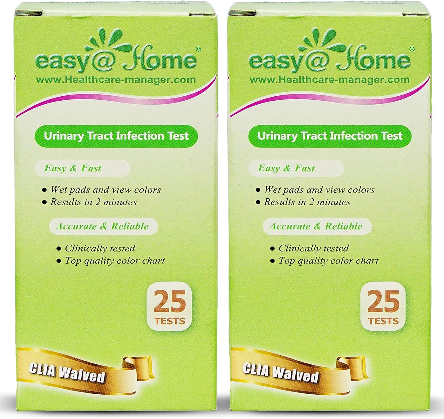 Easy@Home 50 (25Ct Bottle) Urinary Tract Infection Test Strips, UTI Urine Testing Kit for Urinalysis and Detection of Leukocytes and Nitrites (UTI-50P)