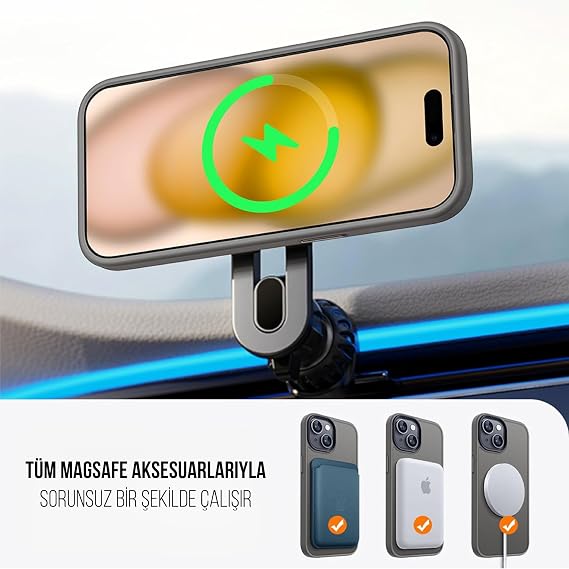 Case for iPhone from Babylon Camera Protected Matte Transparent Color Case with Magsafe Wireless Charging Feature (iPhone 14 Grey)