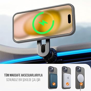 Case for iPhone from Babylon Camera Protected Matte Transparent Color Case with Magsafe Wireless Charging Feature (iPhone 14 Grey)