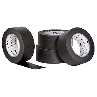 STIKK Painters Tape - 4 Pack Black, 2 x 60 Yards - UV Resistant Masking Tape for Painting, Edges, Trim, Ceilings - Residue-Free Painting Tape for DIY Projects