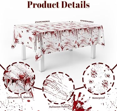 MEHOFOND Killer Birthday Decoration, 194PCS Halloween Scream Party Tableware Decorations Include Have a Killer Banner Bloody Hand Print Plates Napkins Tablecloth for Horror Themed Birthday Supplies