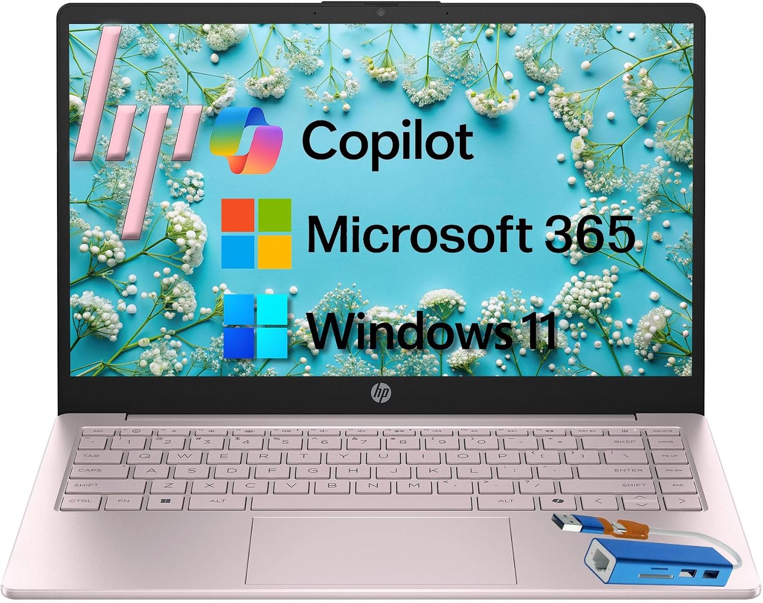 HP 14" Laptop 2026 Edition, Intel Processor, 8GB RAM, 256GB SSD | Copilot AI, Long Battery Life, Lightweight 3.11 lbs, Microsoft 365 included, Windows 11 for Students & Office, 5 in 1 HUB