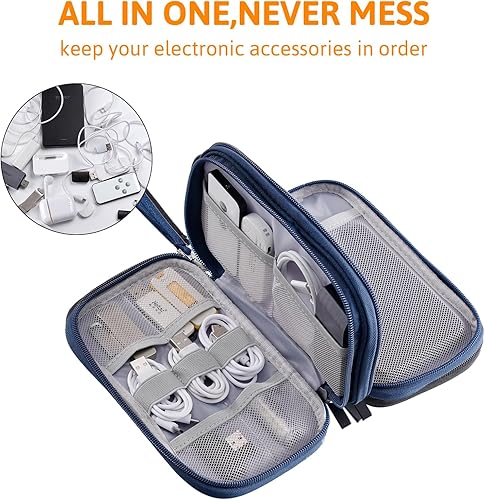 Miniatura 5 de OrgaWise Electronic Organizer Small Electronic Accessories Travel Waterproof Cable Pouch for USB, Charger, Hard Drive, Earphone, Fits Travel, Home