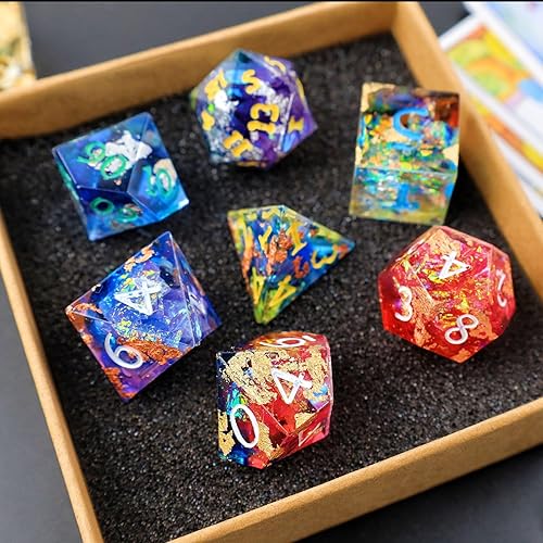 Miniatura 7 de LET'S RESIN Moldes de resina para dados de silicona, moldes de resina epoxi para dados DND con 7 cavidades estereoscópicas poliédricas estándar,