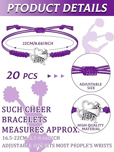 Vista 71 de Rtteri 20 pulseras de animadora para niñas, pulseras ajustables para animadoras, regalos para animadoras, accesorios de joyería a granel Naranja