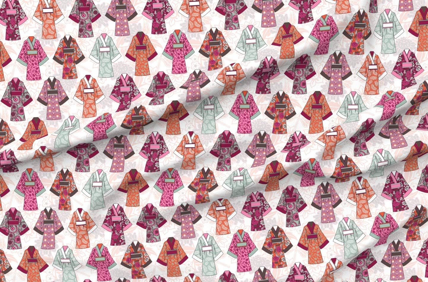 Spoonflower Fabric - Fashion Style Japanese Japan Printed on Organic Cotton Sateen Fabric by The Yard - Sewing Quilting Apparel Home Decor