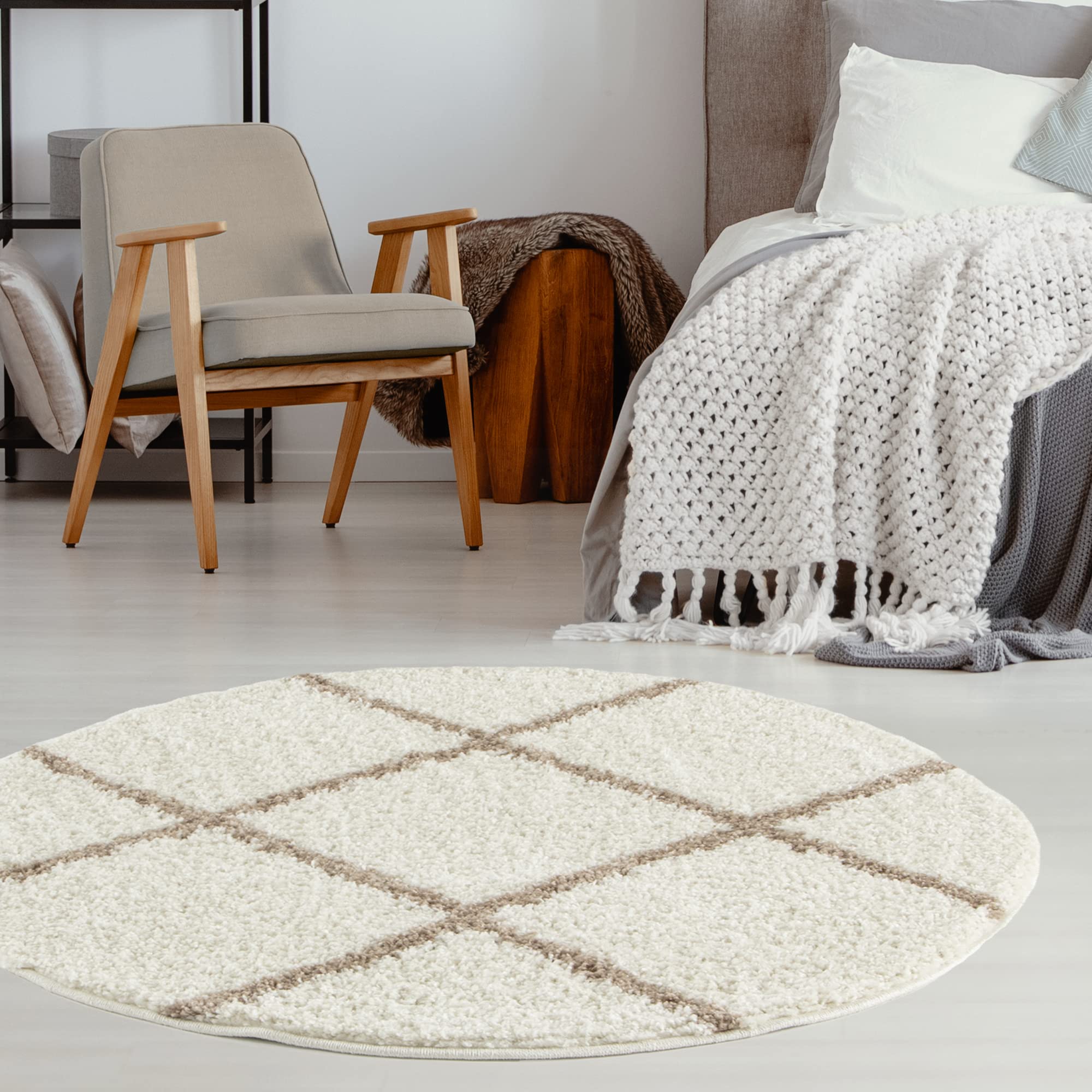 The Rugs Ivory Moroccan Shaggy Rug | 530