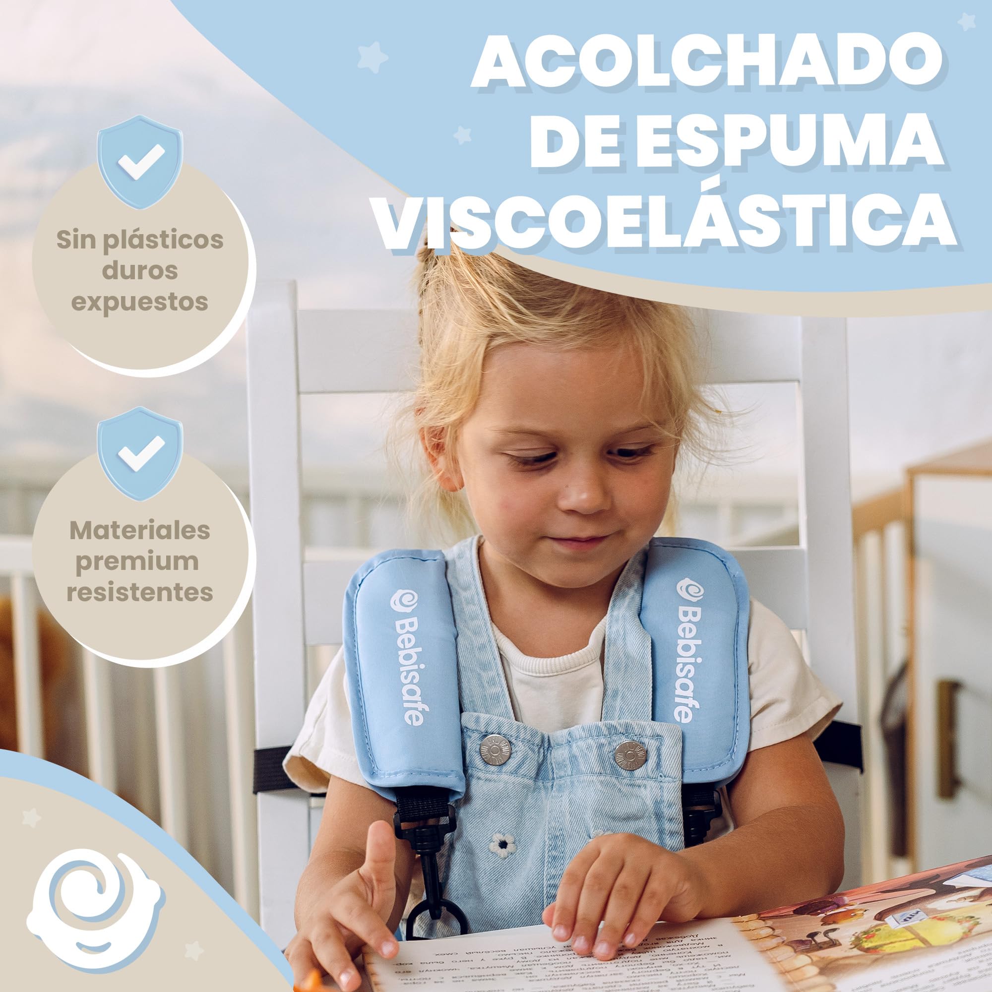 Tronas de Bebe - Trona Portatil Bebe Plegable - Alzador Silla para Niños comer - De Viaje Portatil y Plegable - Alzador Silla comer - Elevador para niños - Incluye Babero Silicona (Azul)