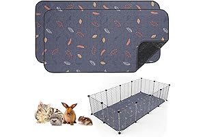 Washable 2-Pack Guinea Pig Bunny Mats (24 * 48 Inches, Waterproof, Reusable, Absorbent)